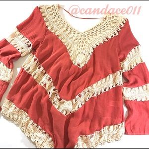 Boho Crochet Tunic Top